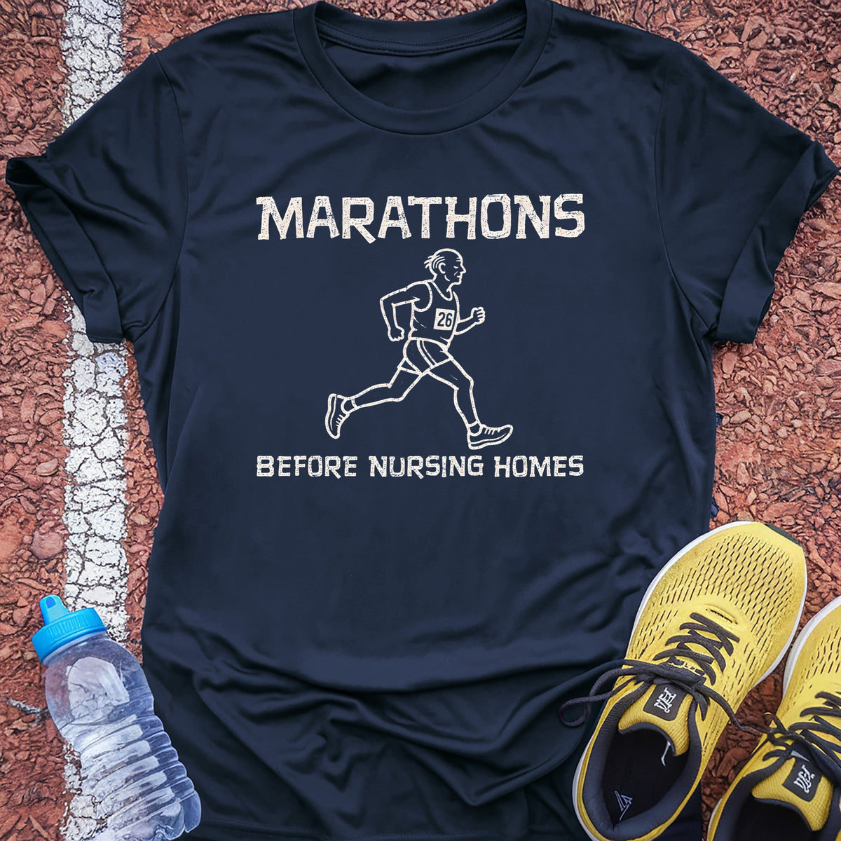Before Nursing Homes Tech Tee - True Navy