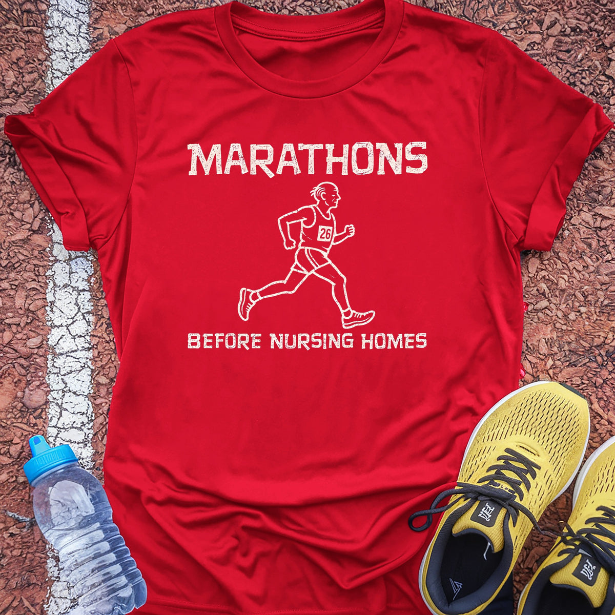 Before Nursing Homes Tech Tee - True Red
