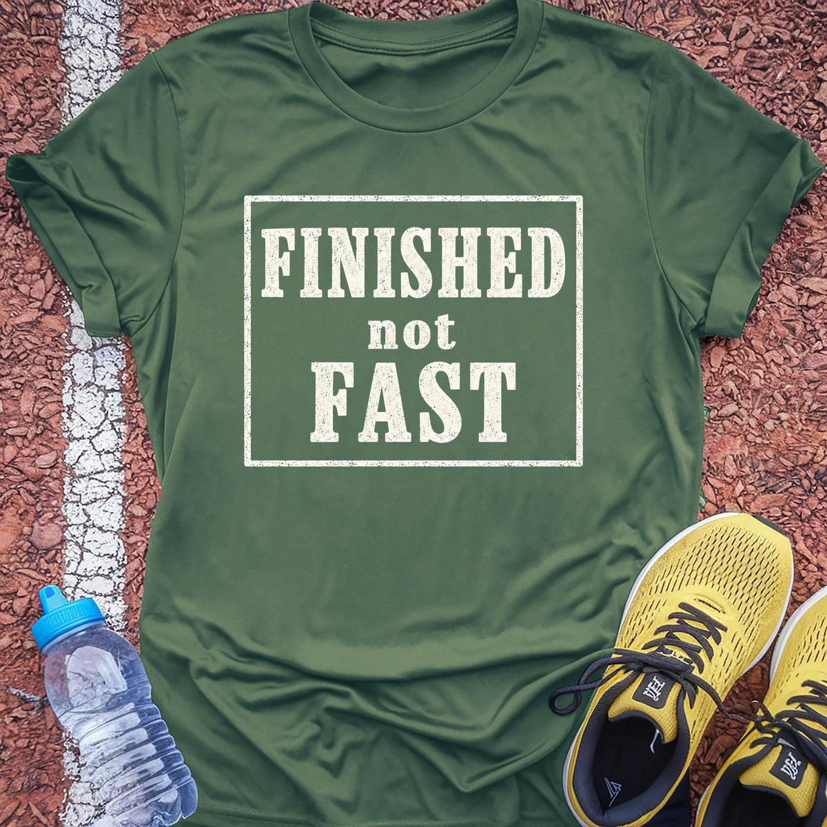 Finished Not Fast Tech Tee - Forest Green
