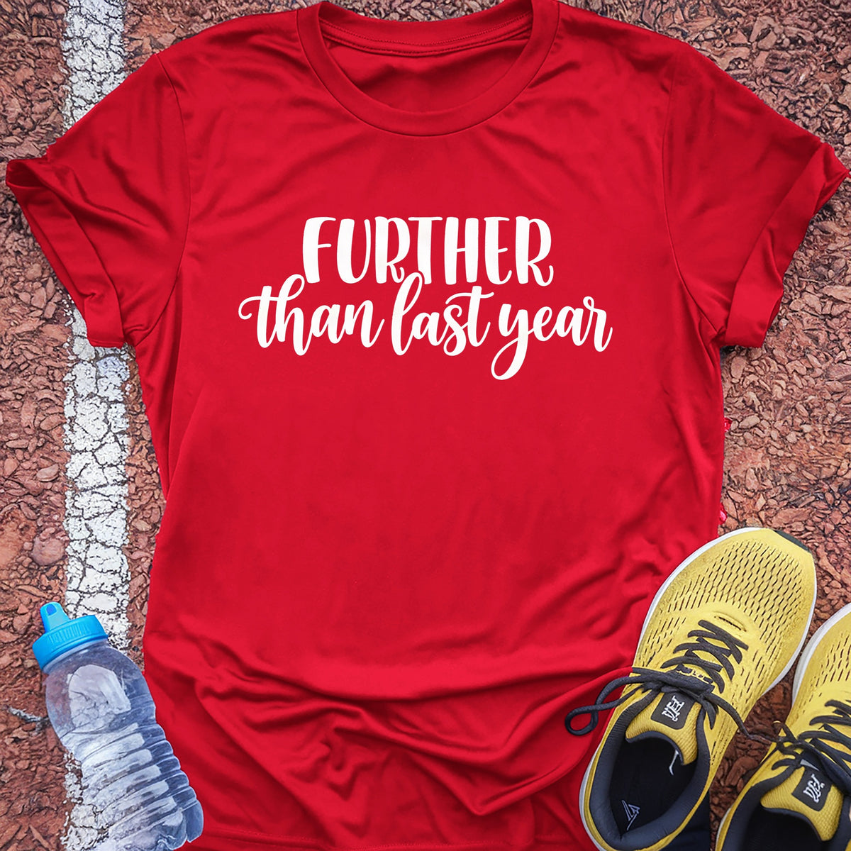 Further Than Last Year Tech Tee - True Red