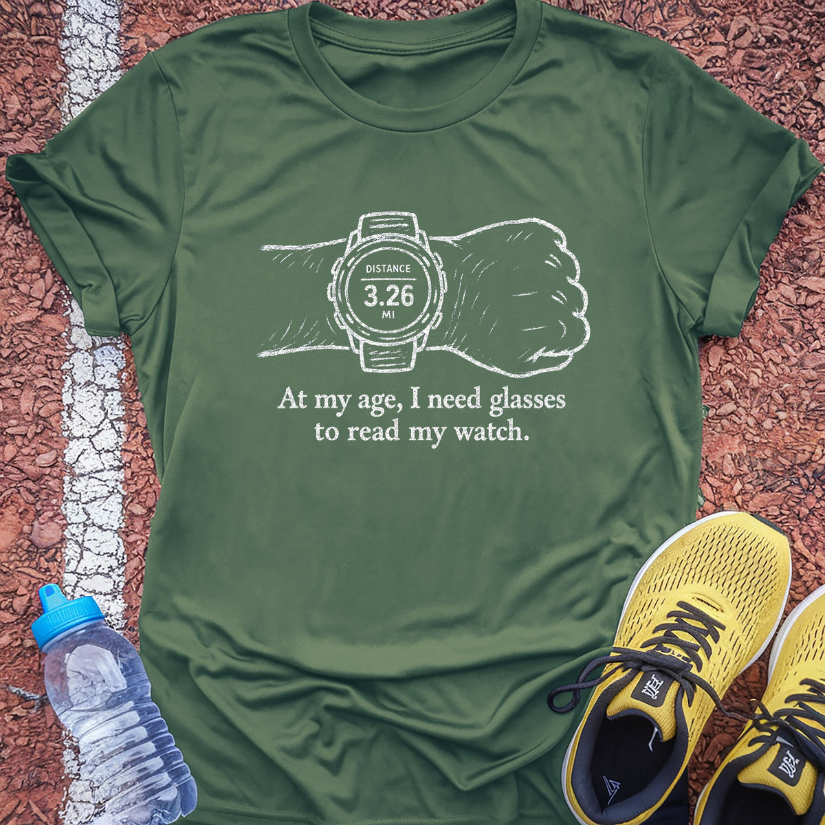 Glasses for My Watch Tech Tee - Forest Green