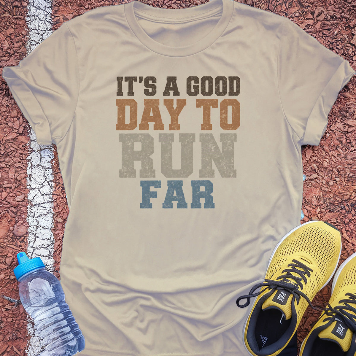 Good Day to Run Far Tech Tee - Sand