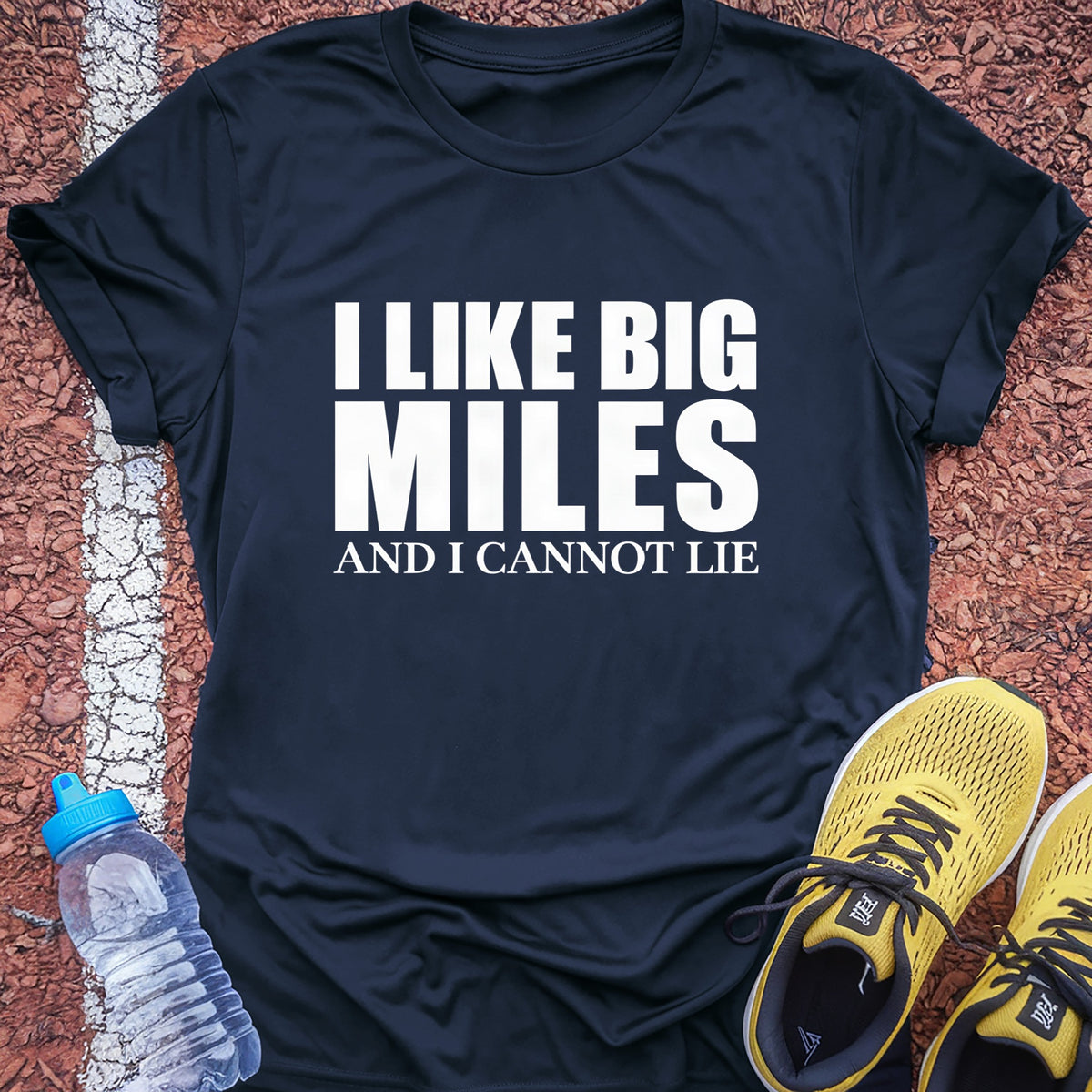 I Like Big Miles Tech Tee - True Navy
