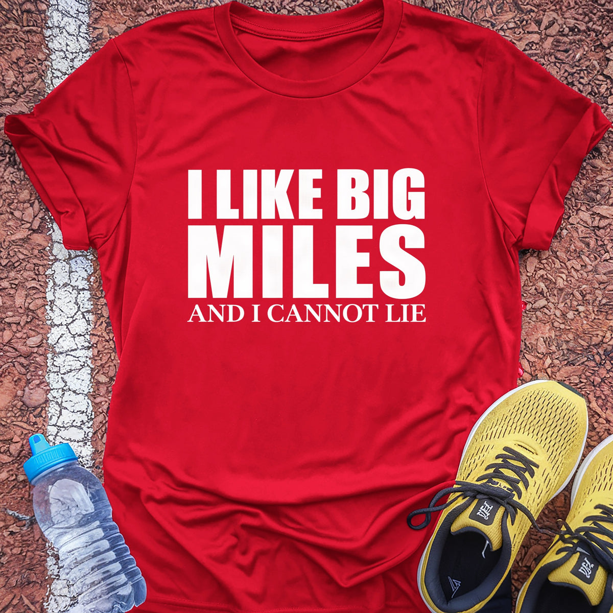 I Like Big Miles Tech Tee - True Red