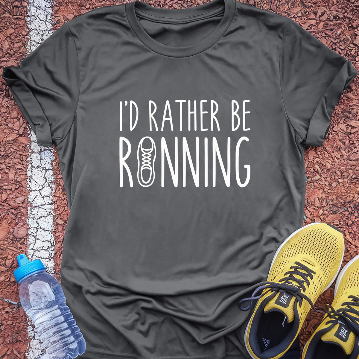 I'd Rather Be Running Tech Tee - Grey Concrete