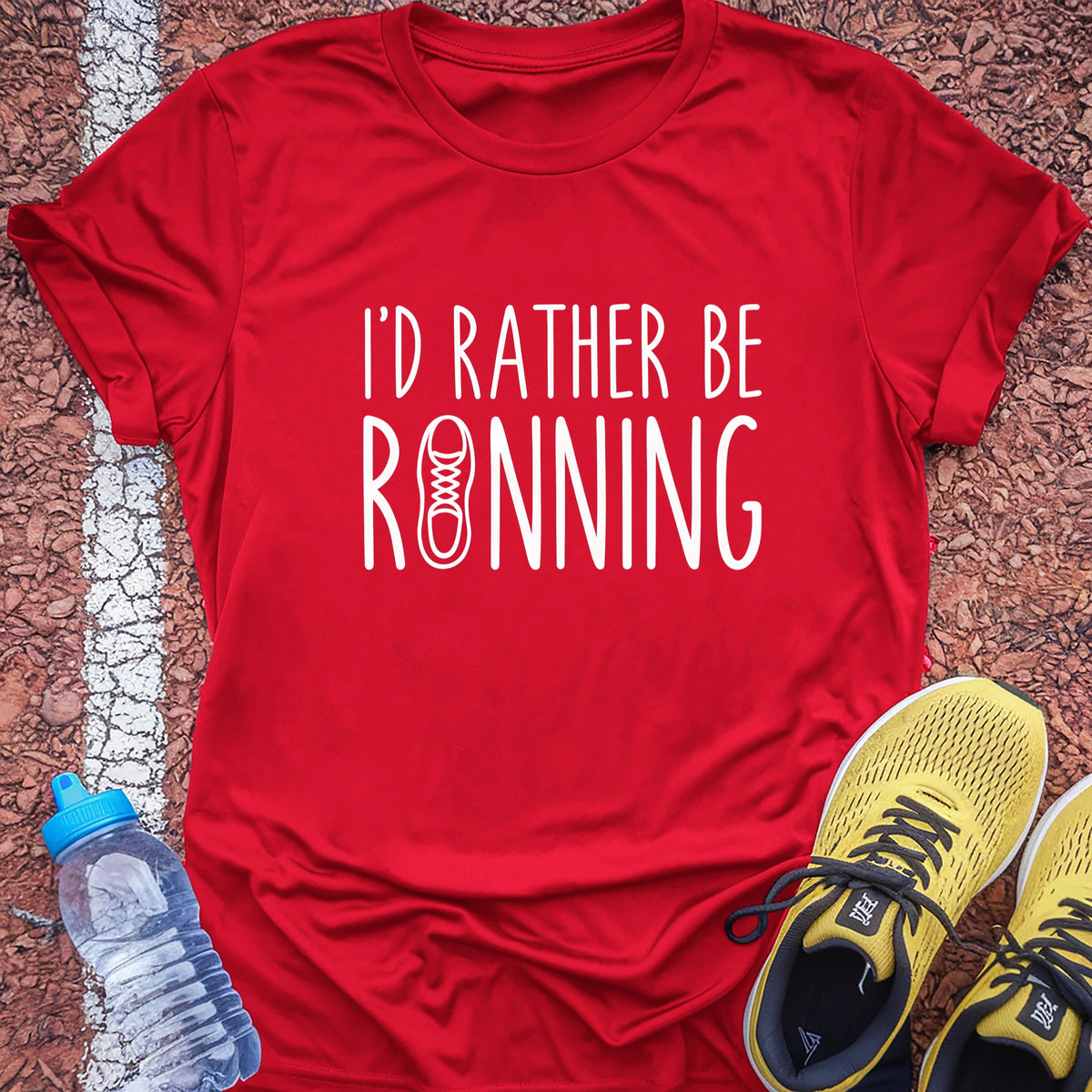 I'd Rather Be Running Tech Tee - True Red
