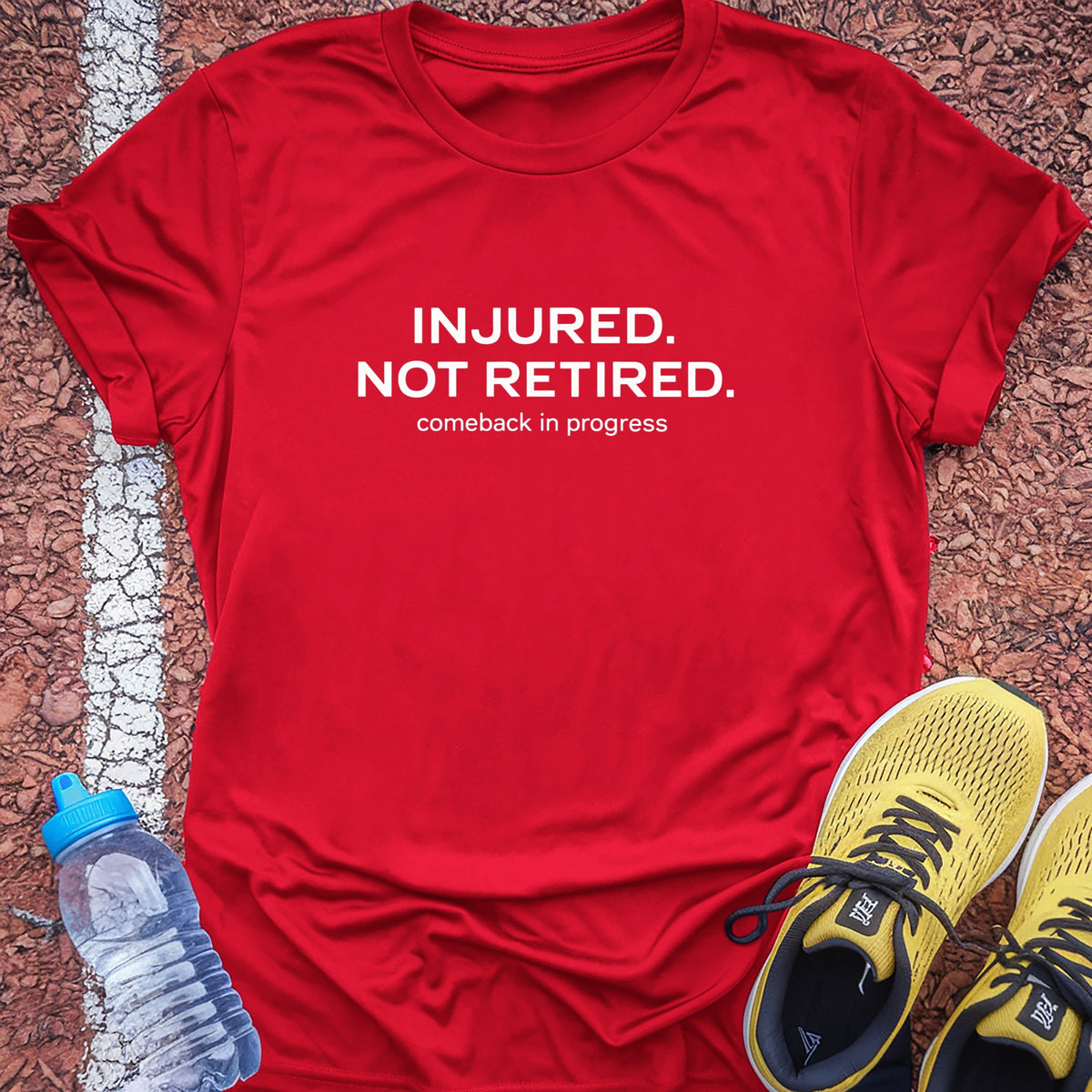 Injured Not Retired Tech Tee - True Red