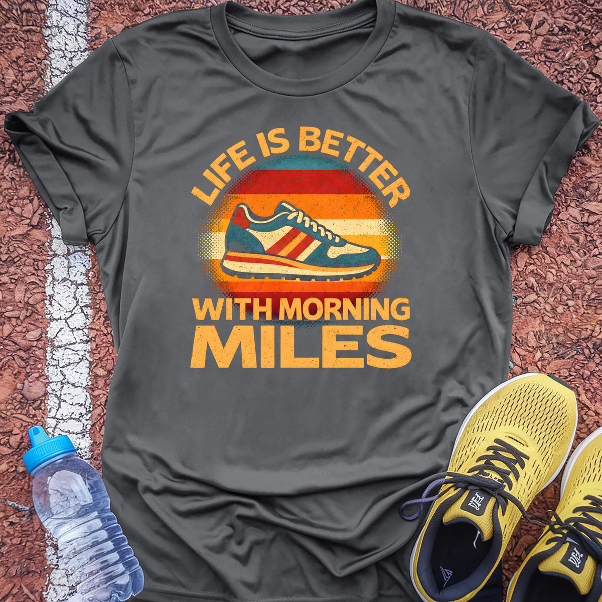 Morning Miles Tech Tee - Grey Concrete