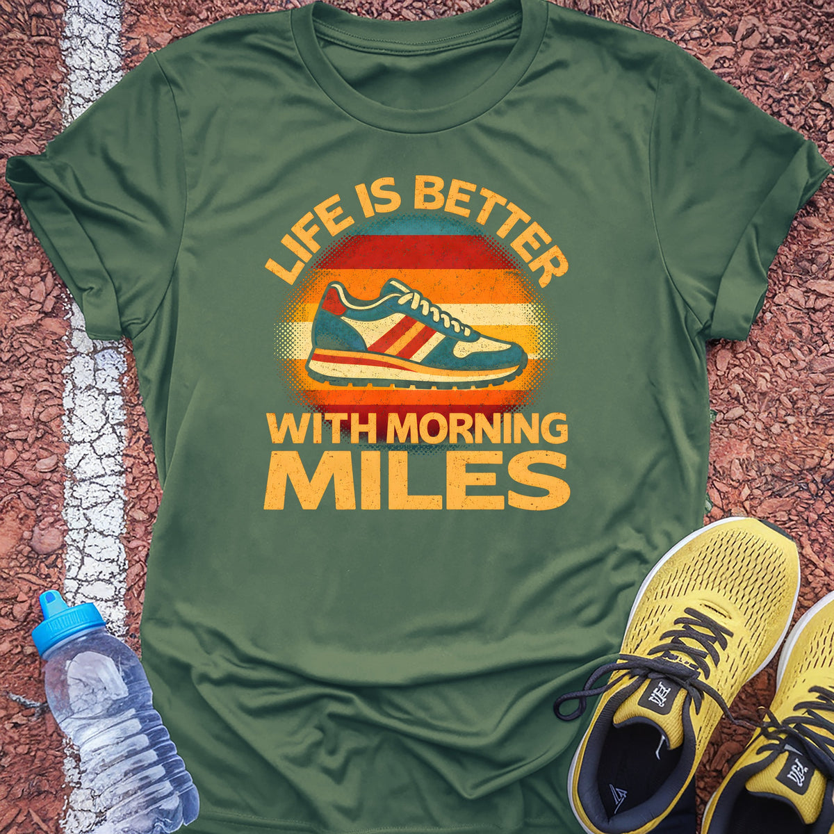 Morning Miles Tech Tee - Forest Green