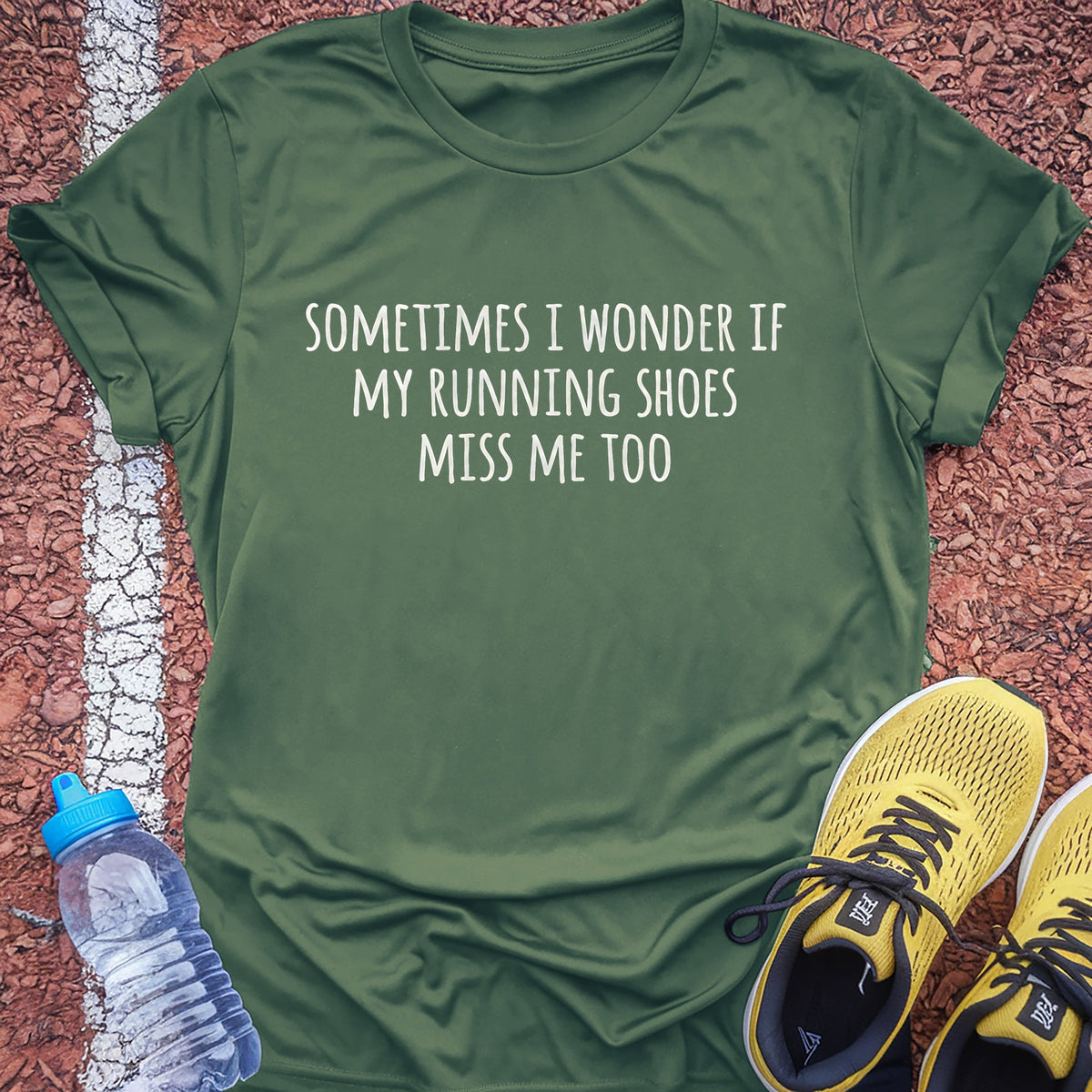 My Shoes Miss Me Tech Tee - Forest Green