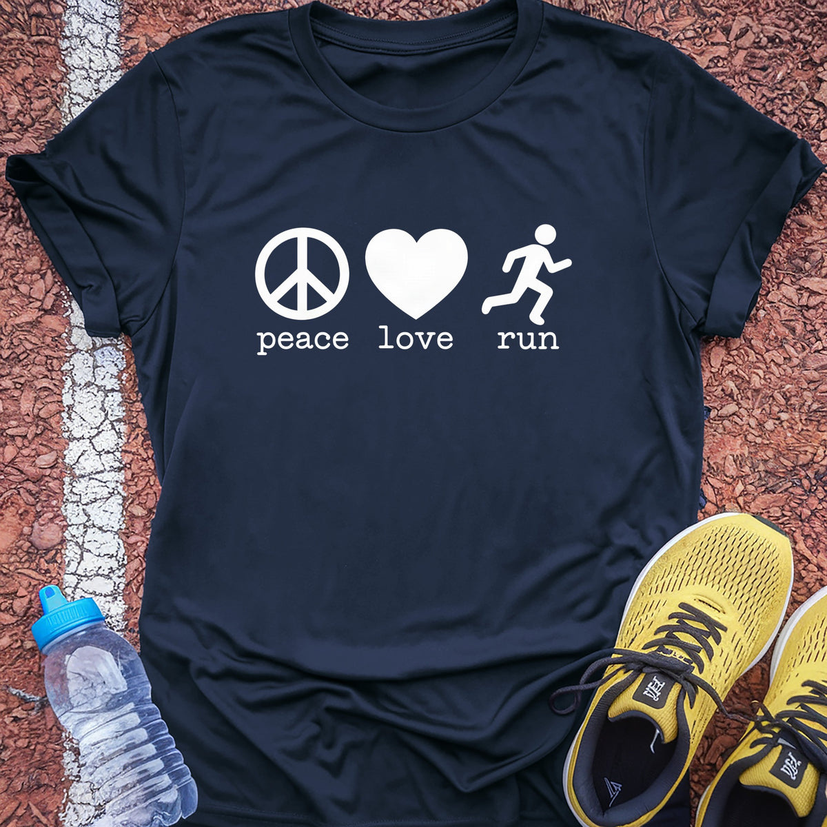 Peace Love Run Tech Tee - True Navy
