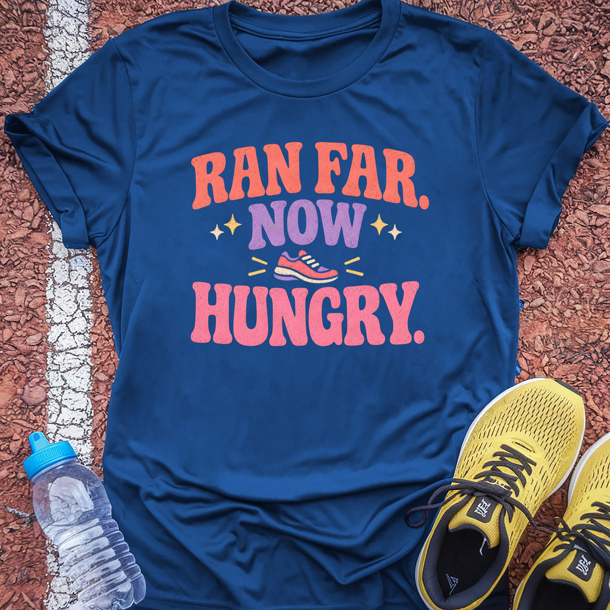 Ran Far Now Hungry Tech Tee - True Royal