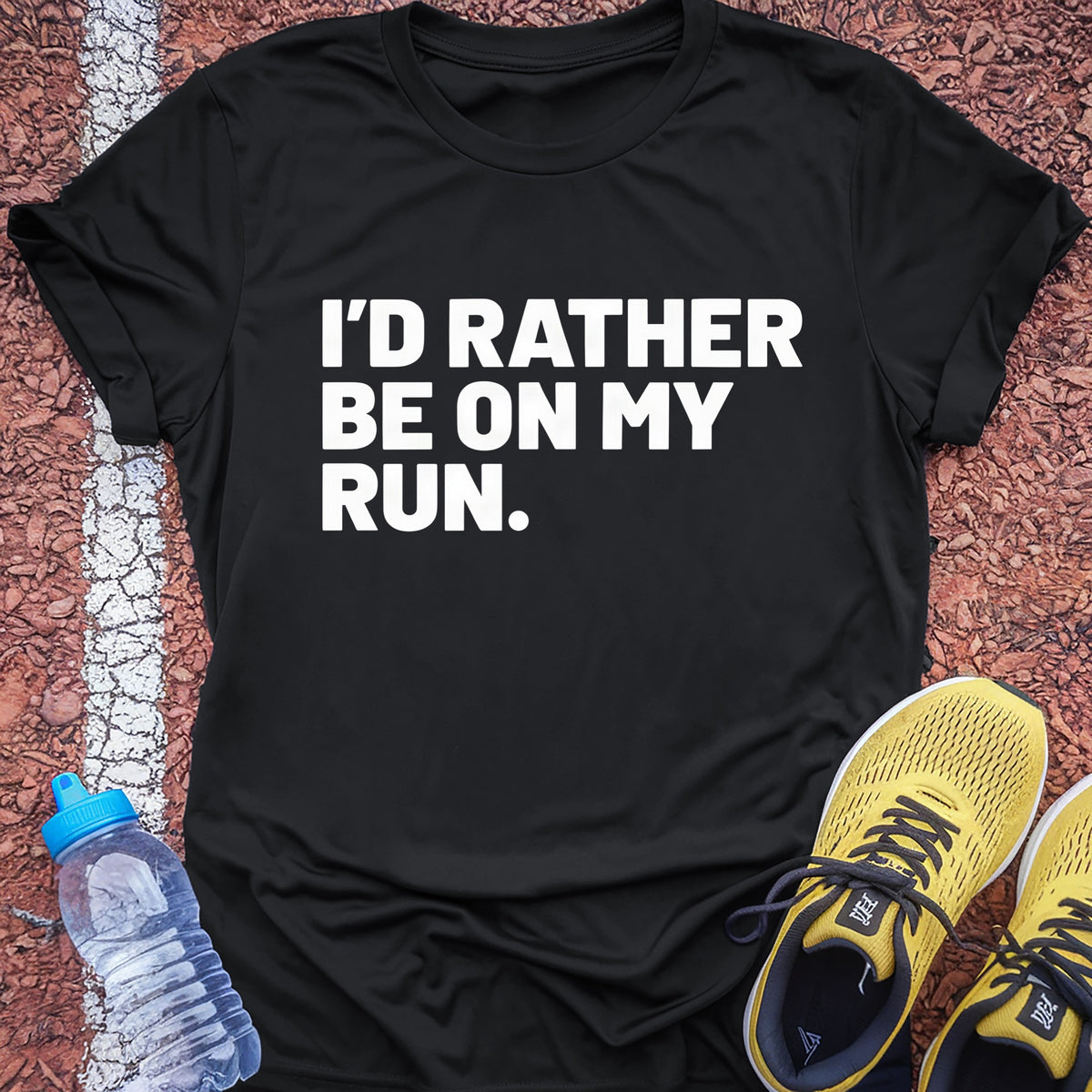 Rather Be on My Run Tech Tee - Black
