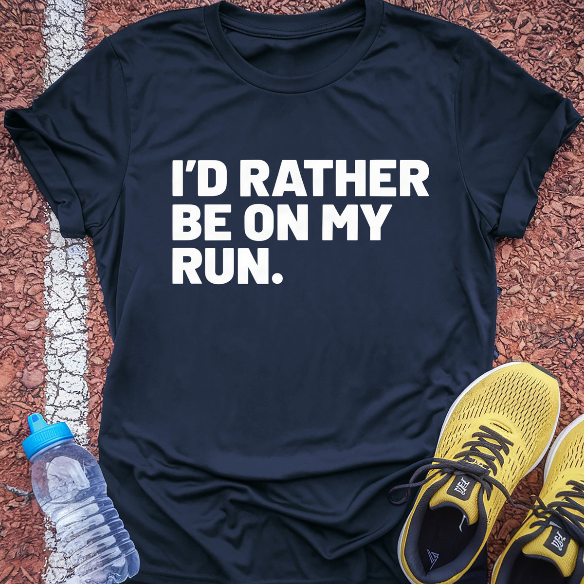 Rather Be on My Run Tech Tee - True Navy