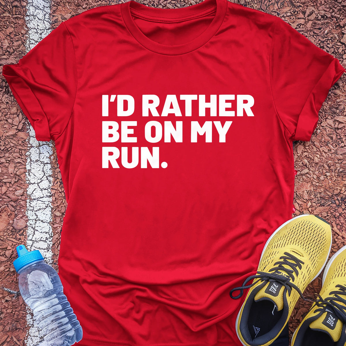 Rather Be on My Run Tech Tee - True Red