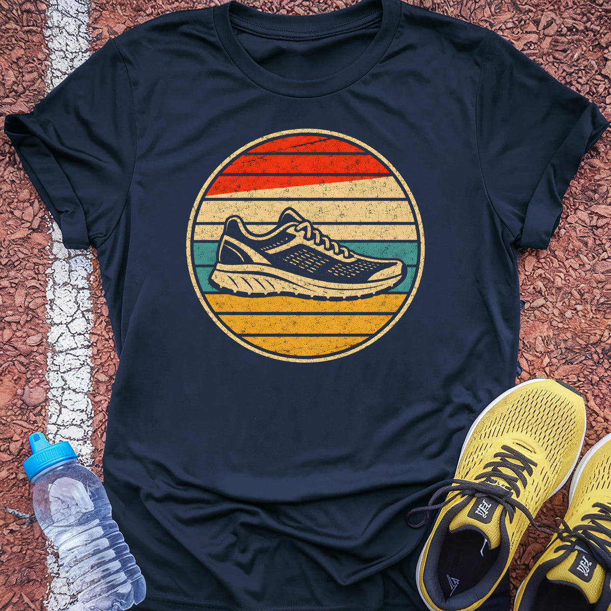 Retro Sunset Shoe Tech Tee - True Navy