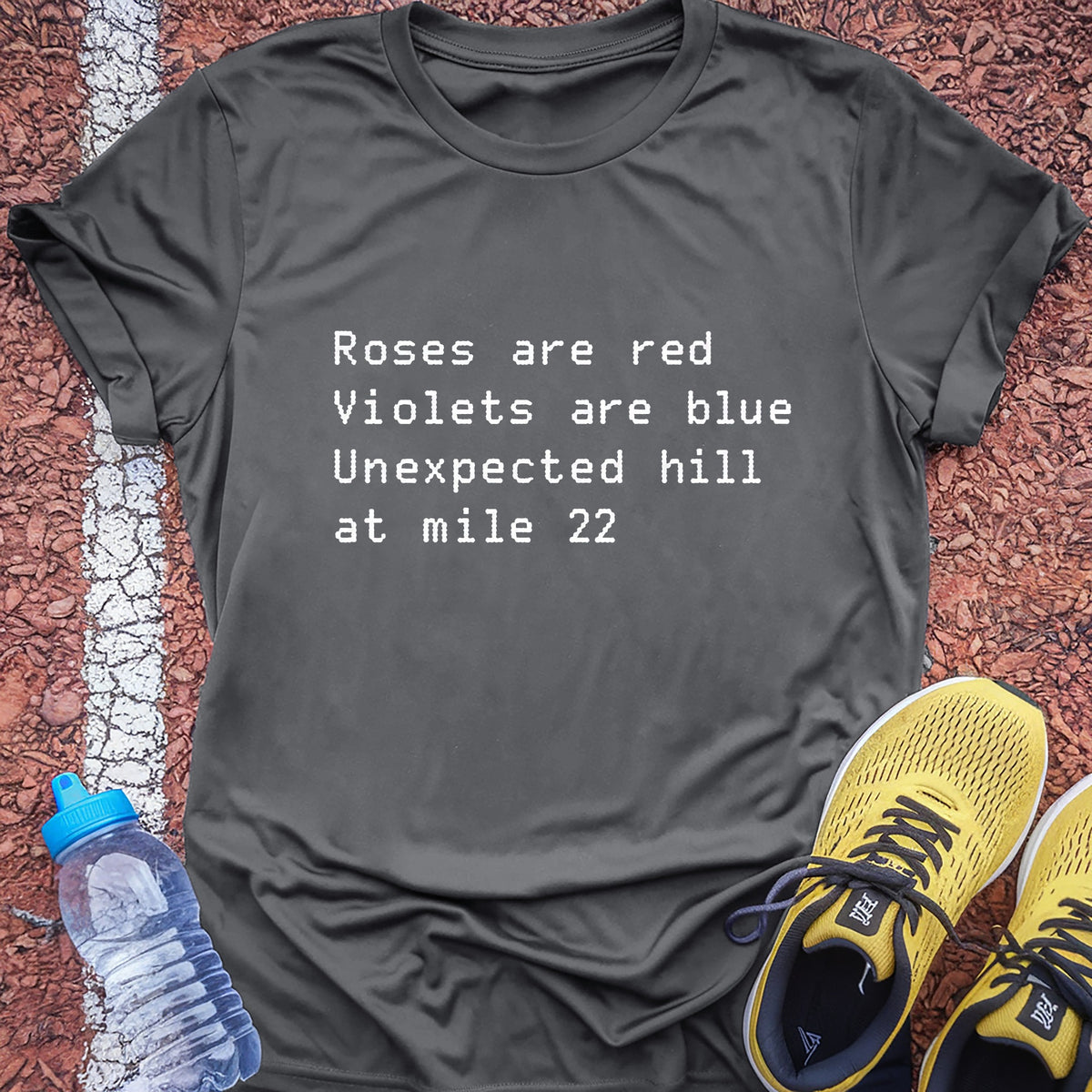Roses Are Red Tech Tee - Grey Concrete
