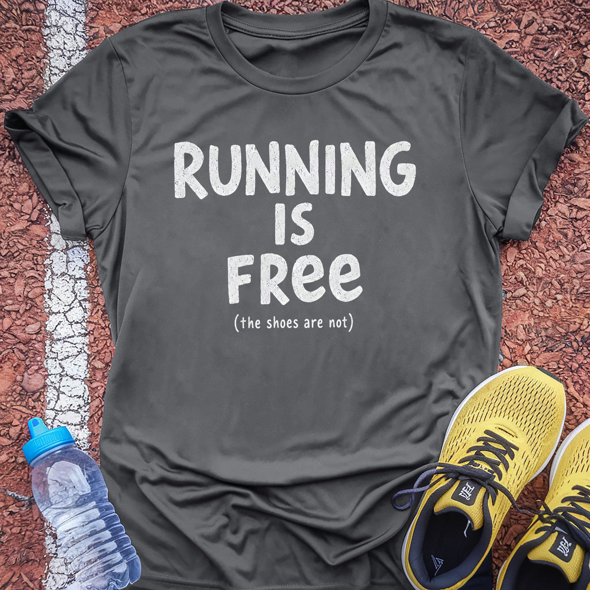 Running Is Free Tech Tee - Grey Concrete
