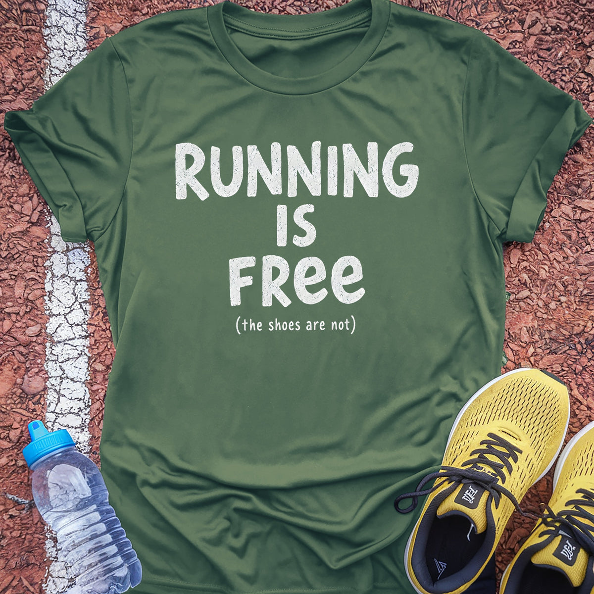 Running Is Free Tech Tee - Forest Green