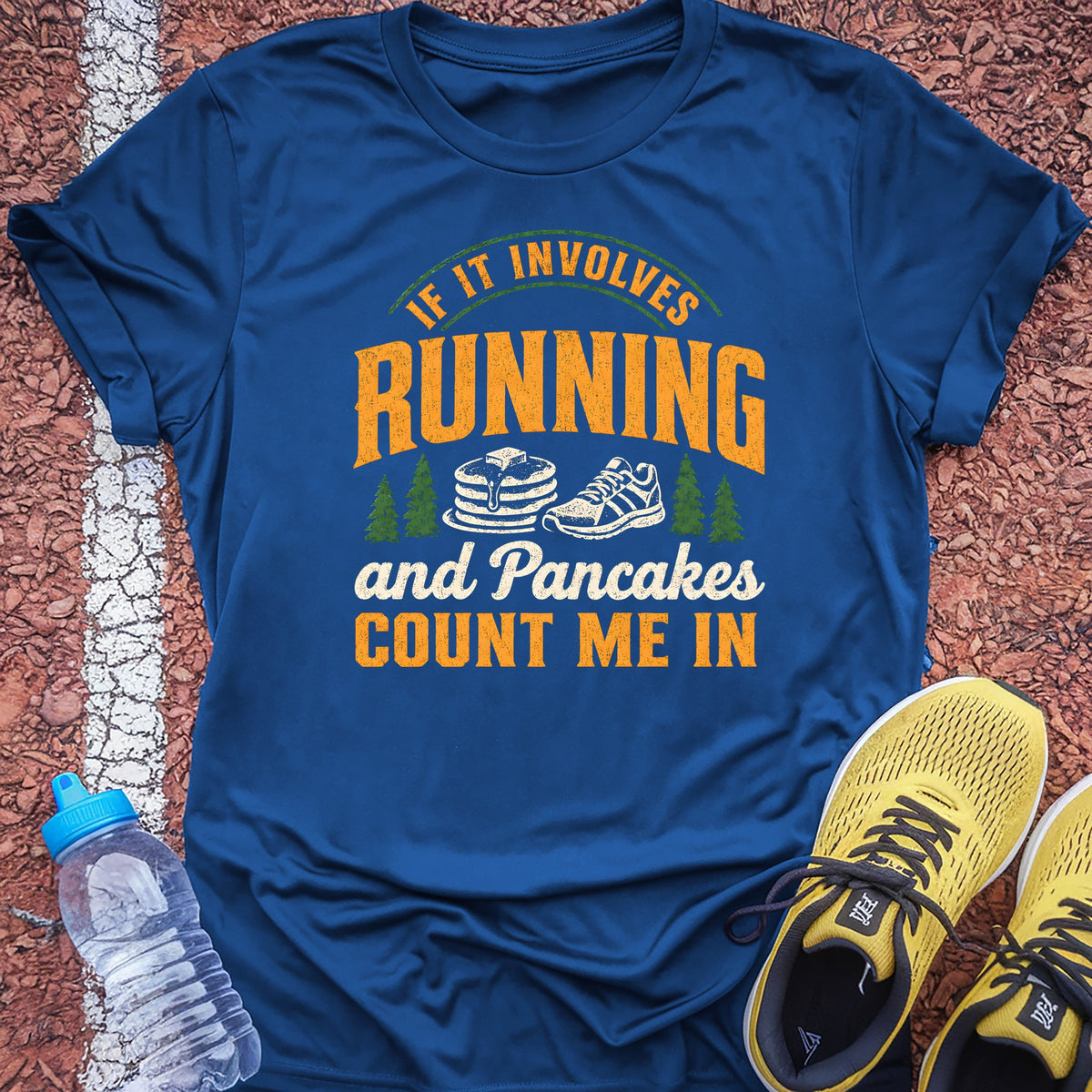Running and Pancakes Tech Tee - True Royal