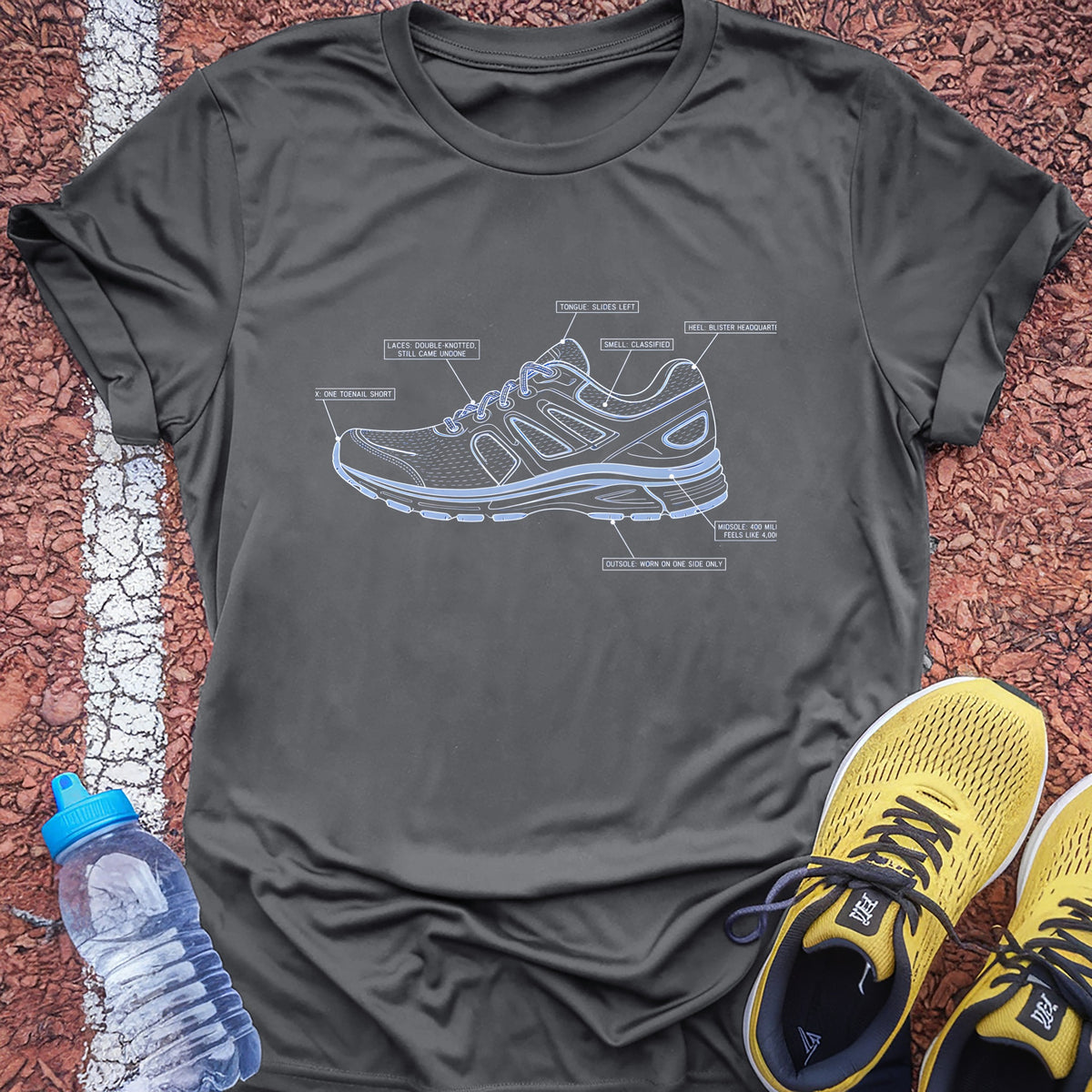 Shoe Blueprint Tech Tee - Grey Concrete