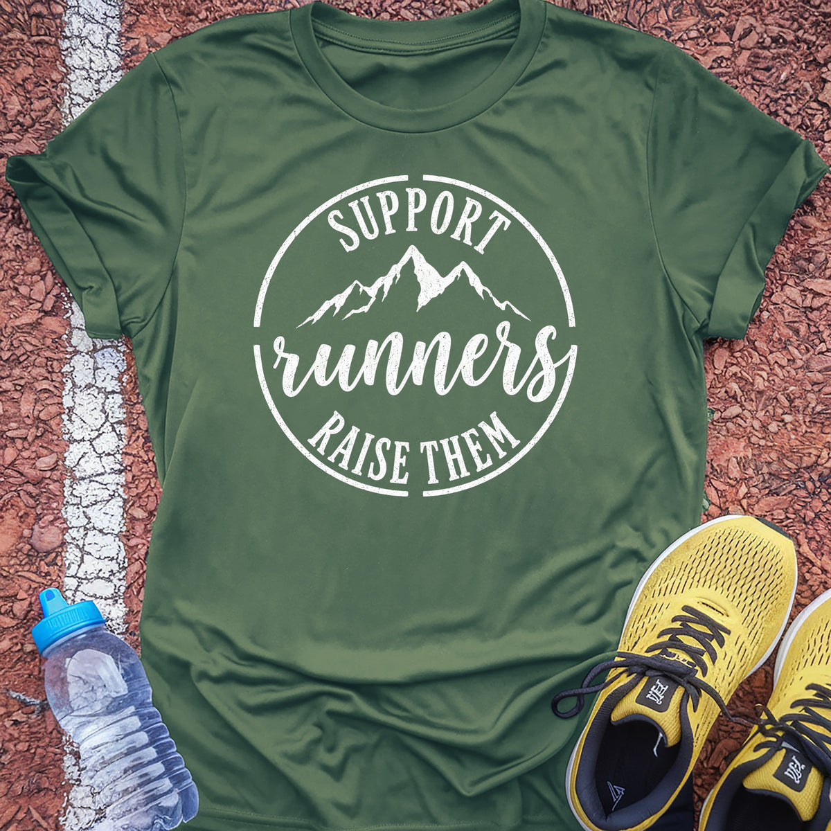 Support Runners Tech Tee - Forest Green