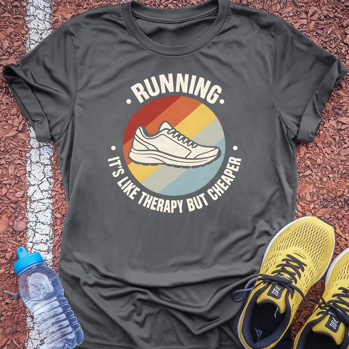 Therapy But Cheaper Tech Tee - Grey Concrete