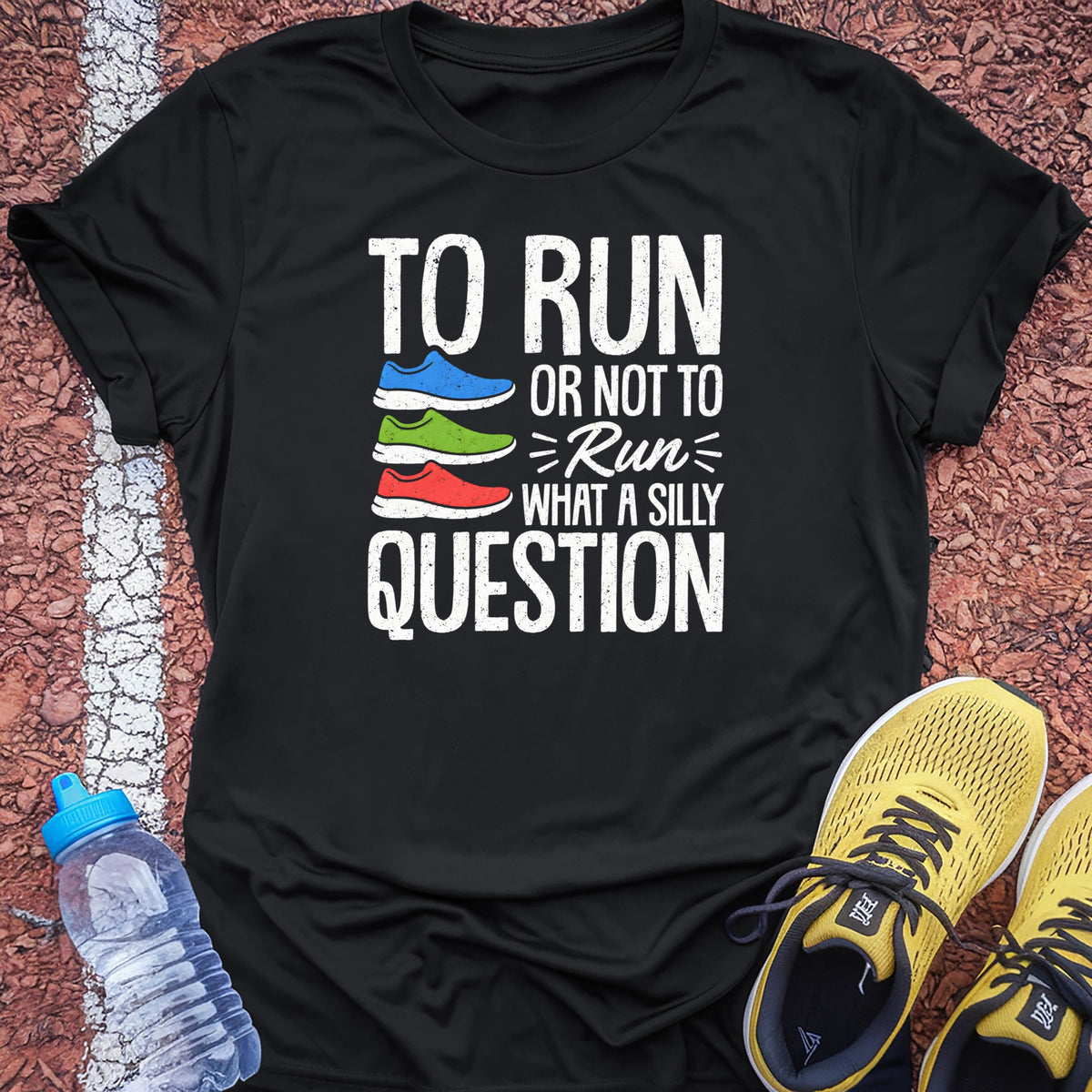 To Run or Not to Run Tech Tee - Black