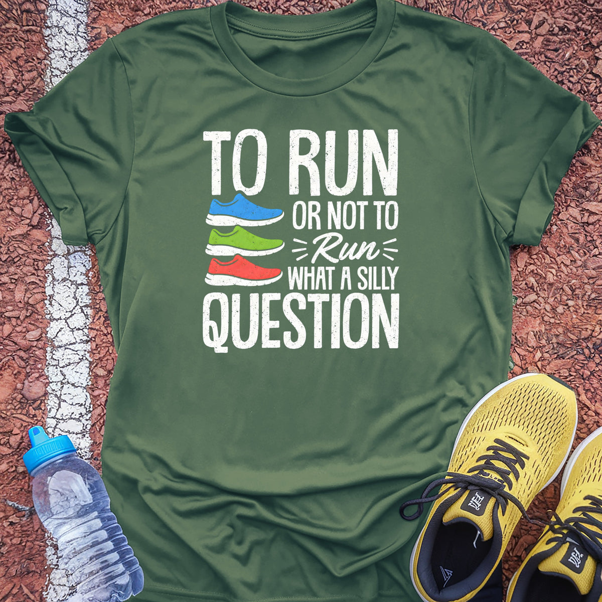 To Run or Not to Run Tech Tee - Forest Green