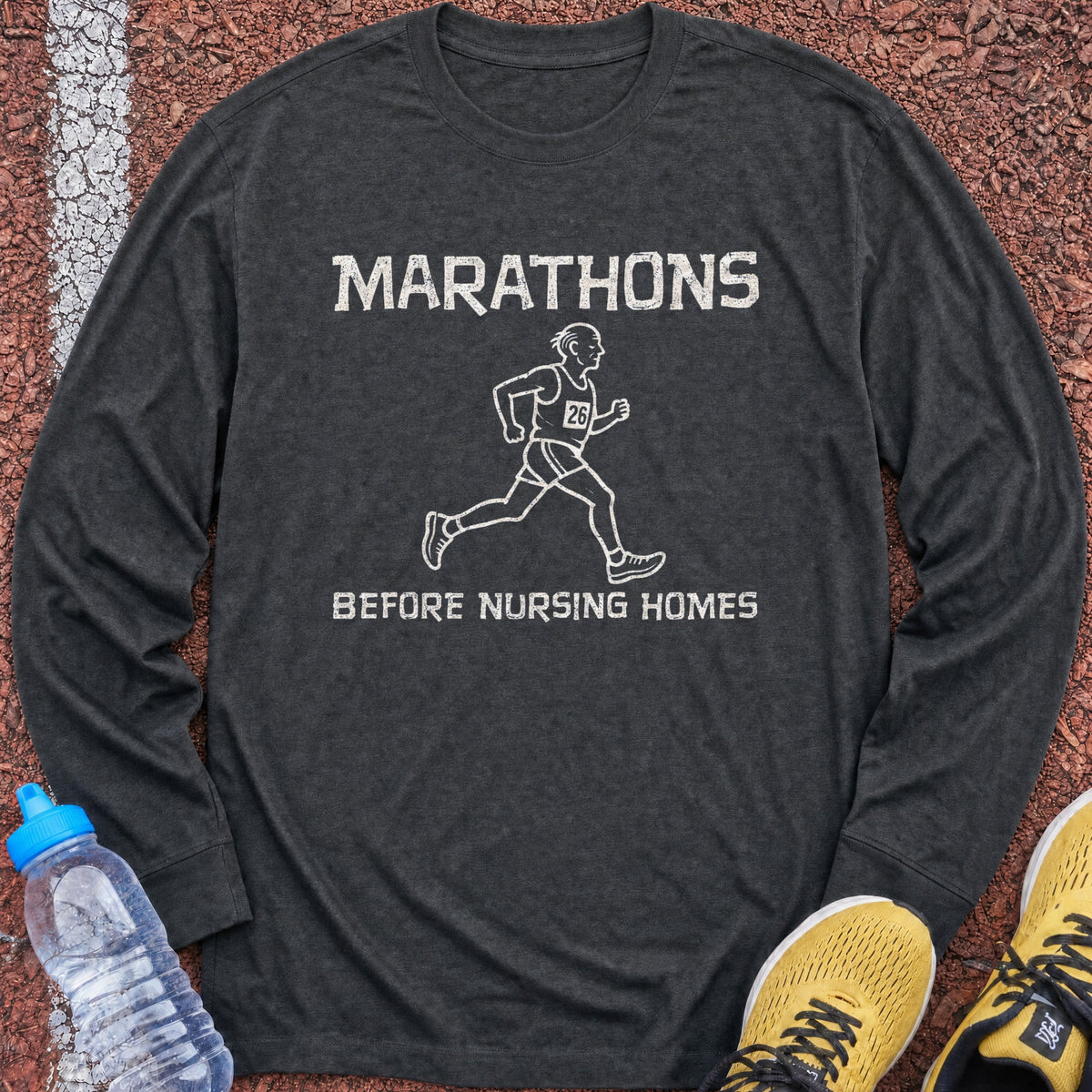 Before Nursing Homes Long Sleeve - Dark Heather