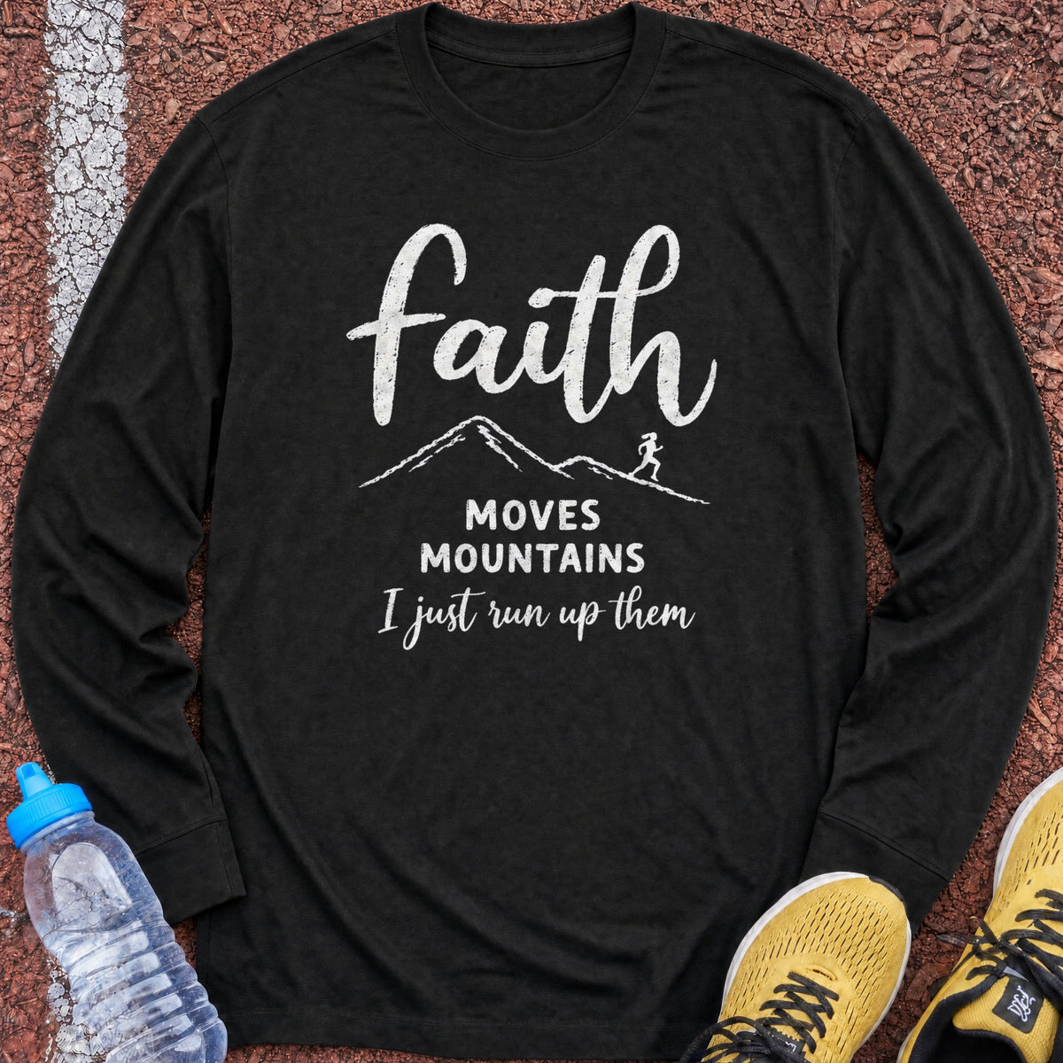Faith Moves Mountains Long Sleeve - Black