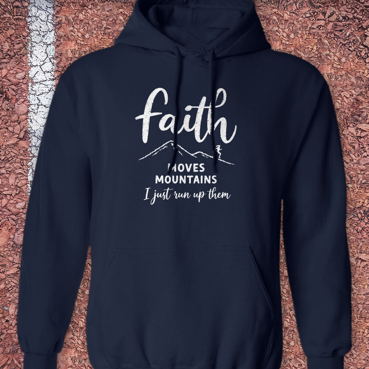 Faith Moves Mountains Hoodie - Navy