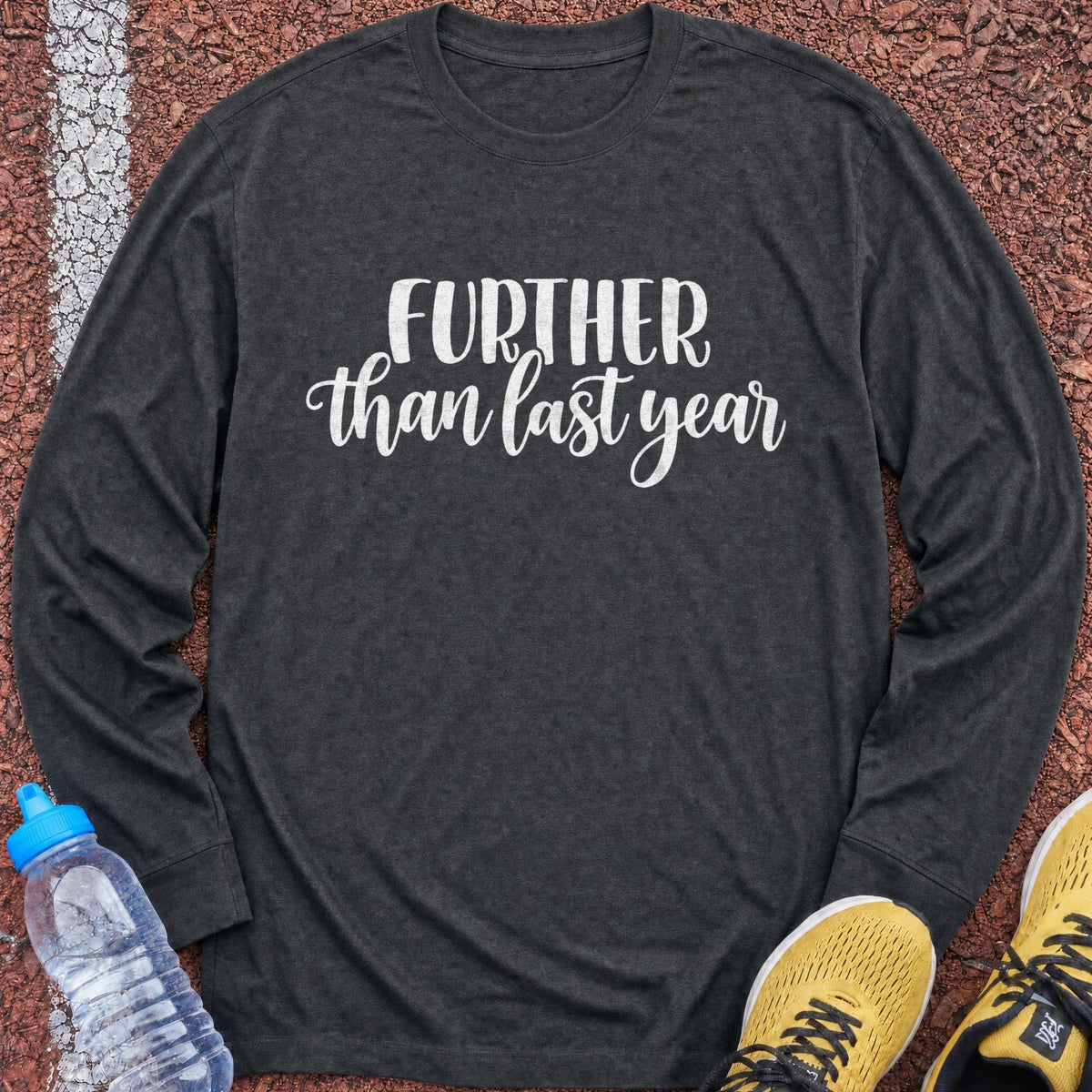 Further Than Last Year Long Sleeve - Dark Heather
