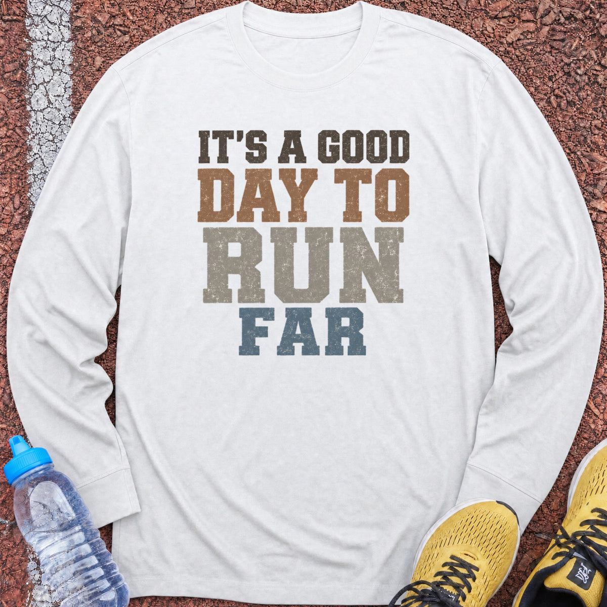 Good Day to Run Far Long Sleeve - White