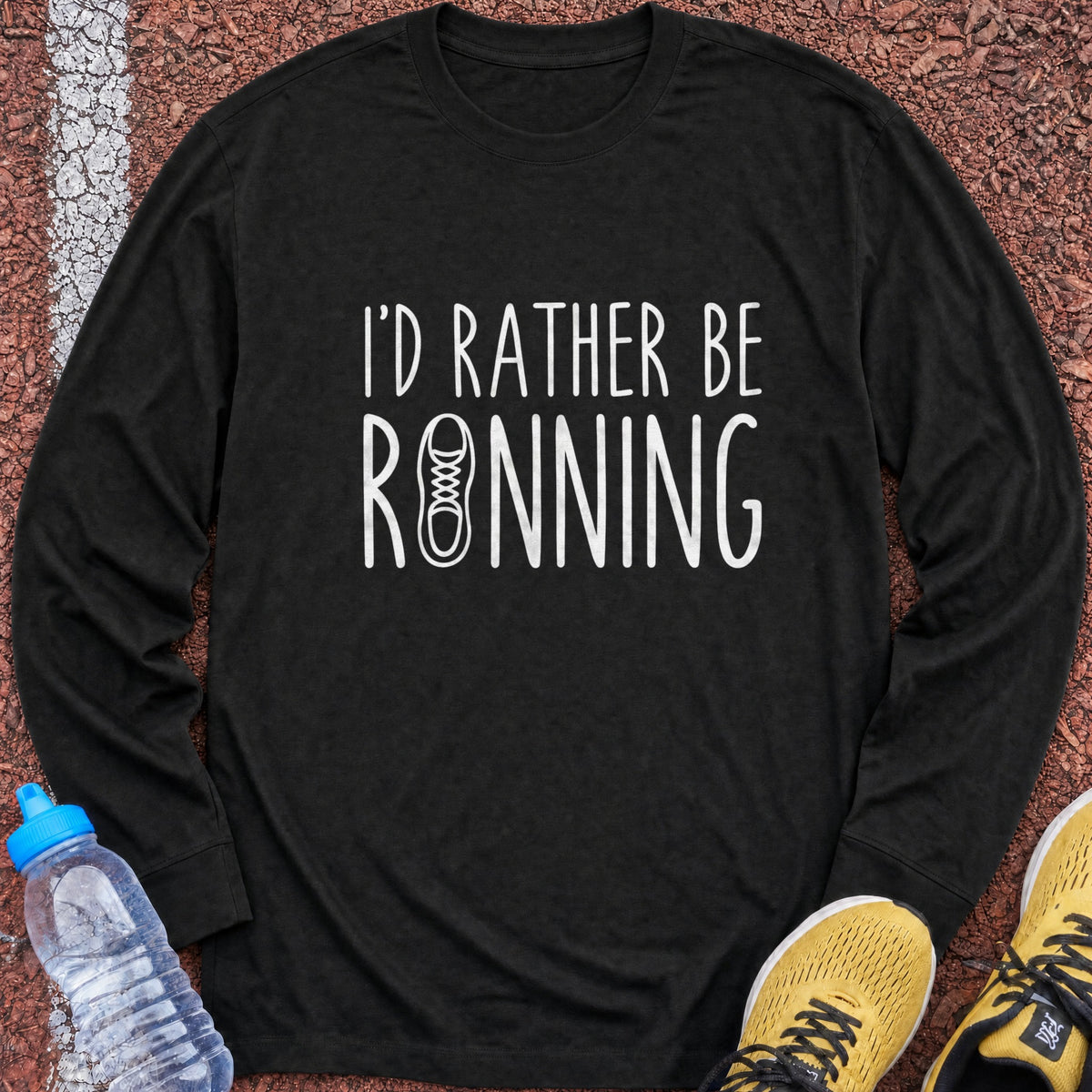I'd Rather Be Running Long Sleeve - Black