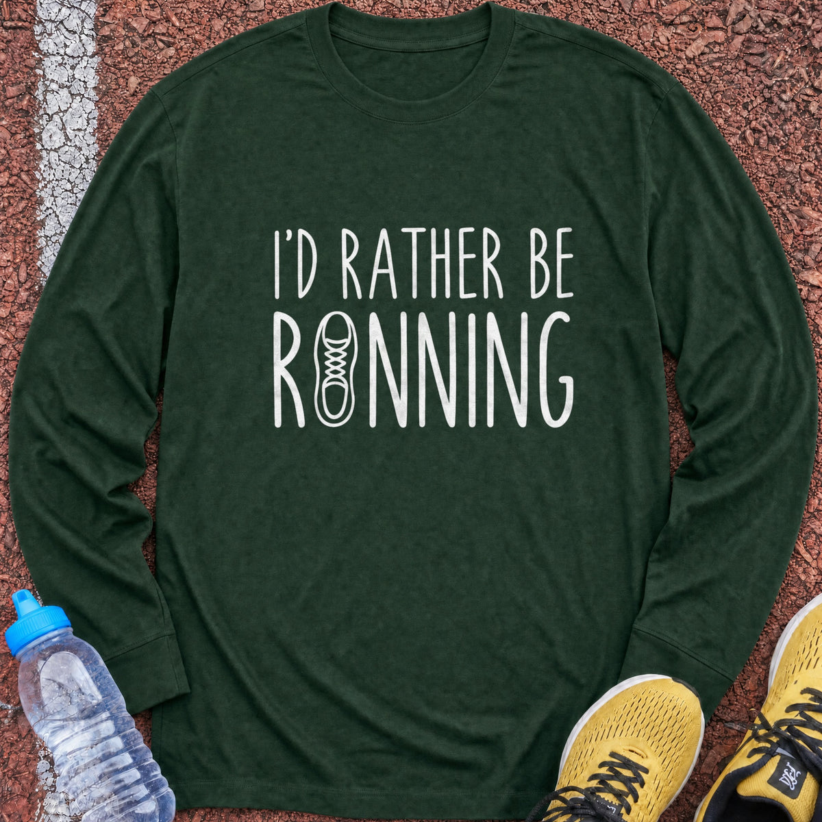 I'd Rather Be Running Long Sleeve - Forest Green