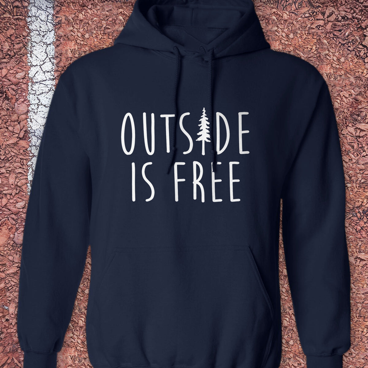 Outside Is Free Hoodie - Navy