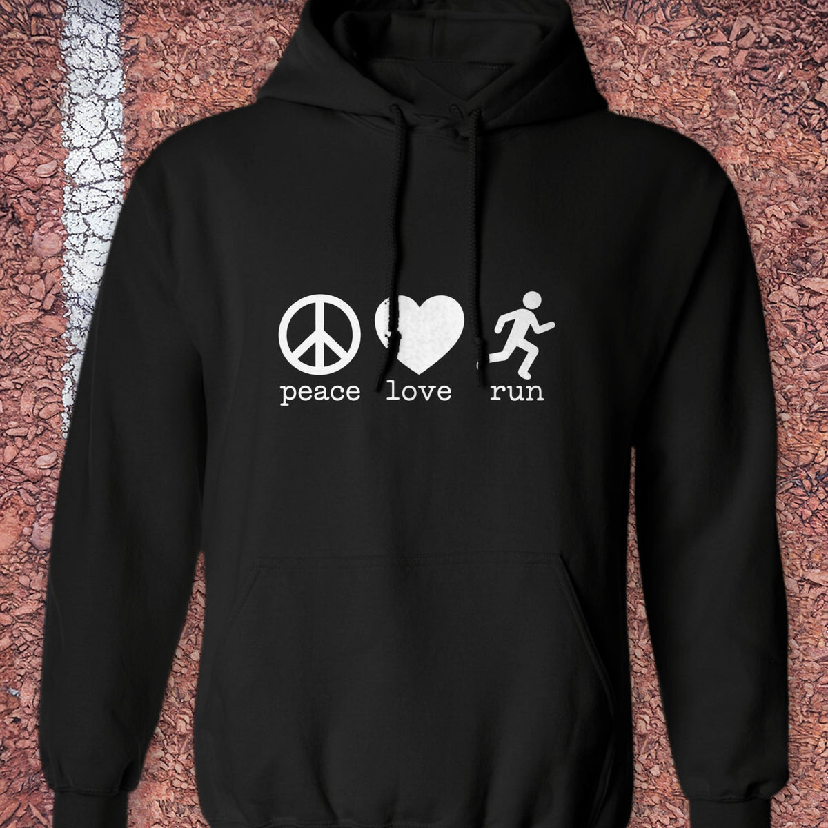 Peace Love Run Hoodie - Black