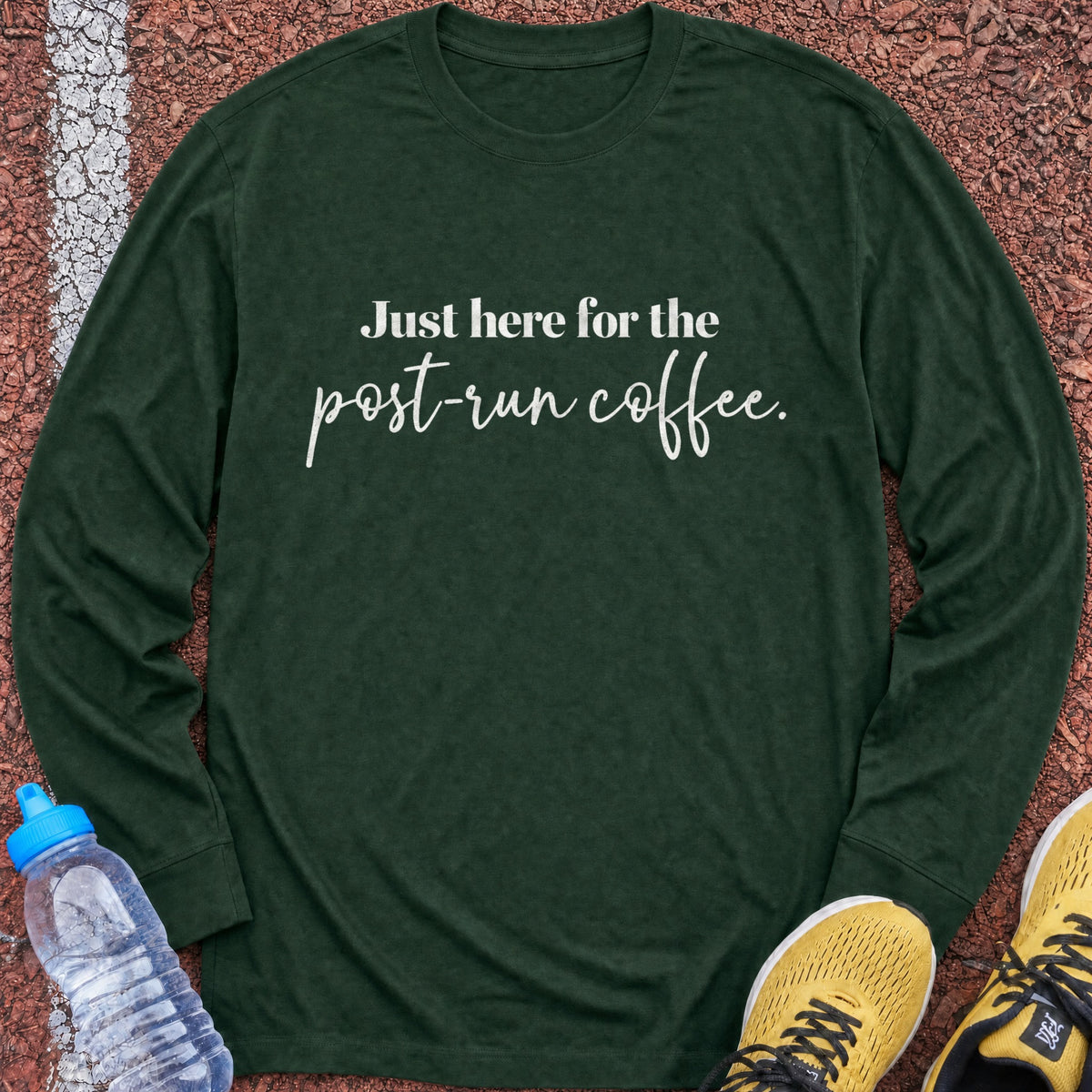 Post-Run Coffee Long Sleeve - Forest Green