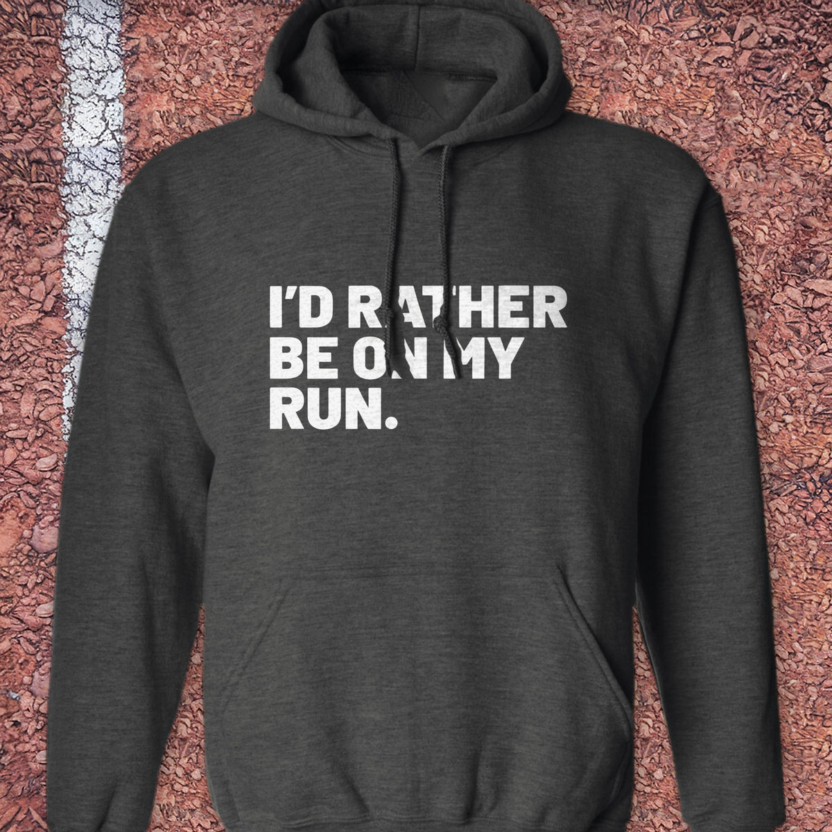 Rather Be on My Run Hoodie - Dark Heather