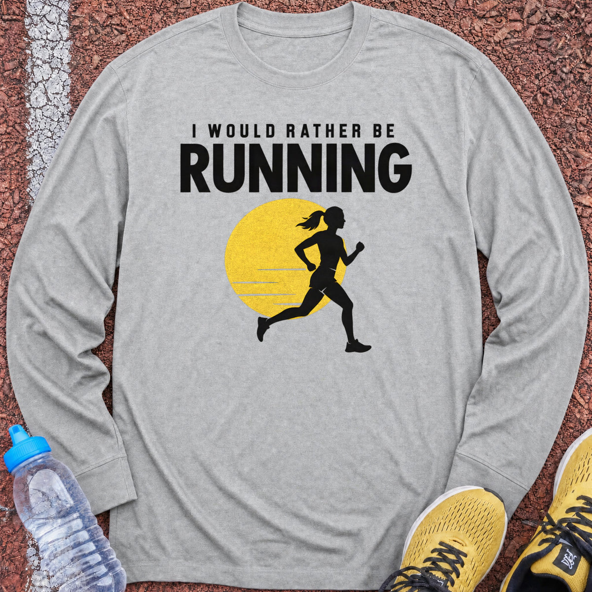 Rather Be Running Sun Long Sleeve - Sport Grey