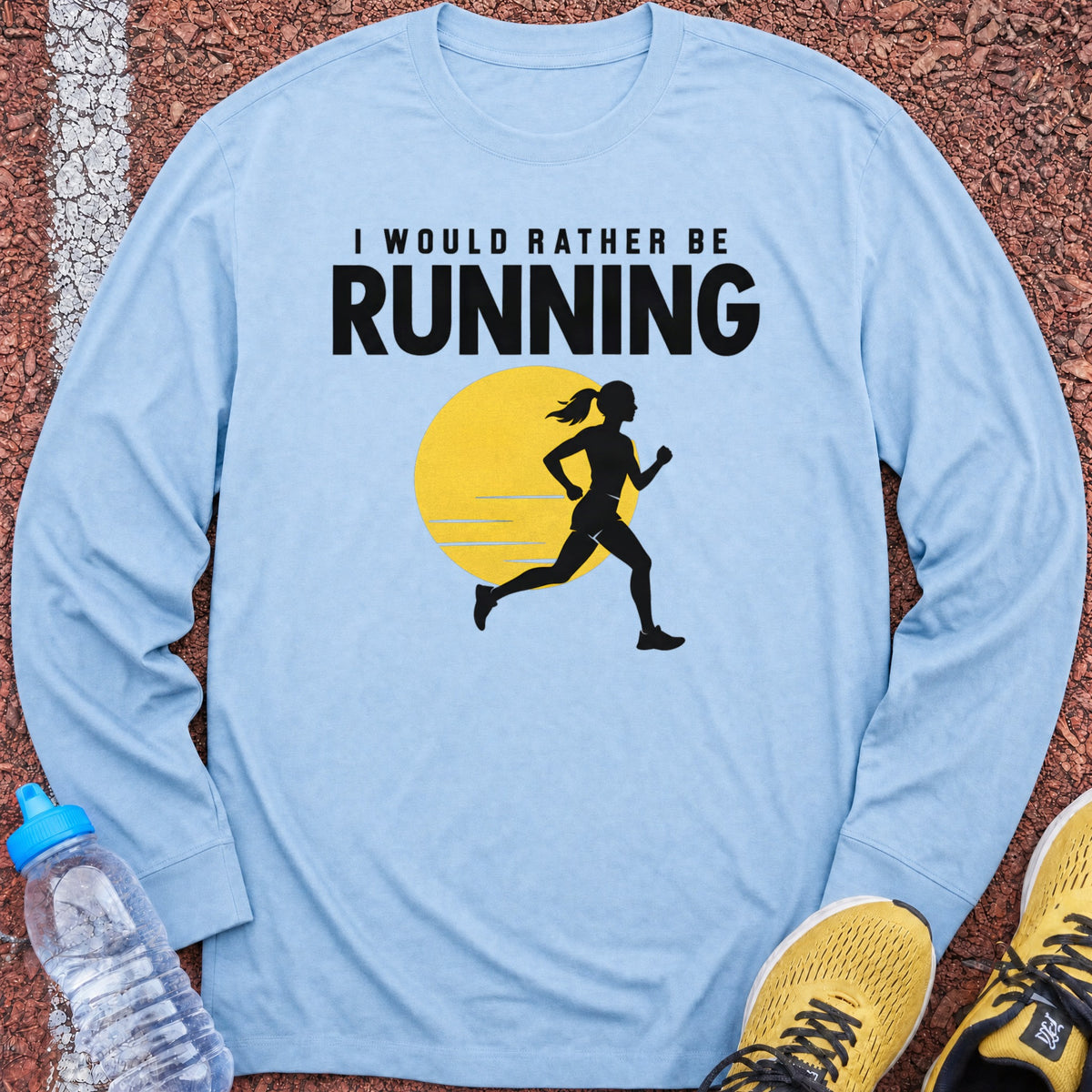 Rather Be Running Sun Long Sleeve - Light Blue