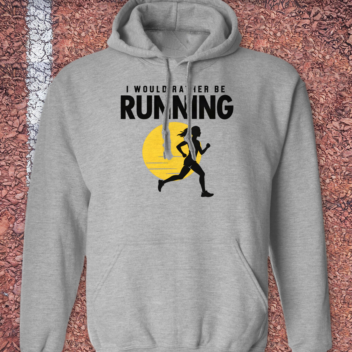 Rather Be Running Sun Hoodie - Sport Grey