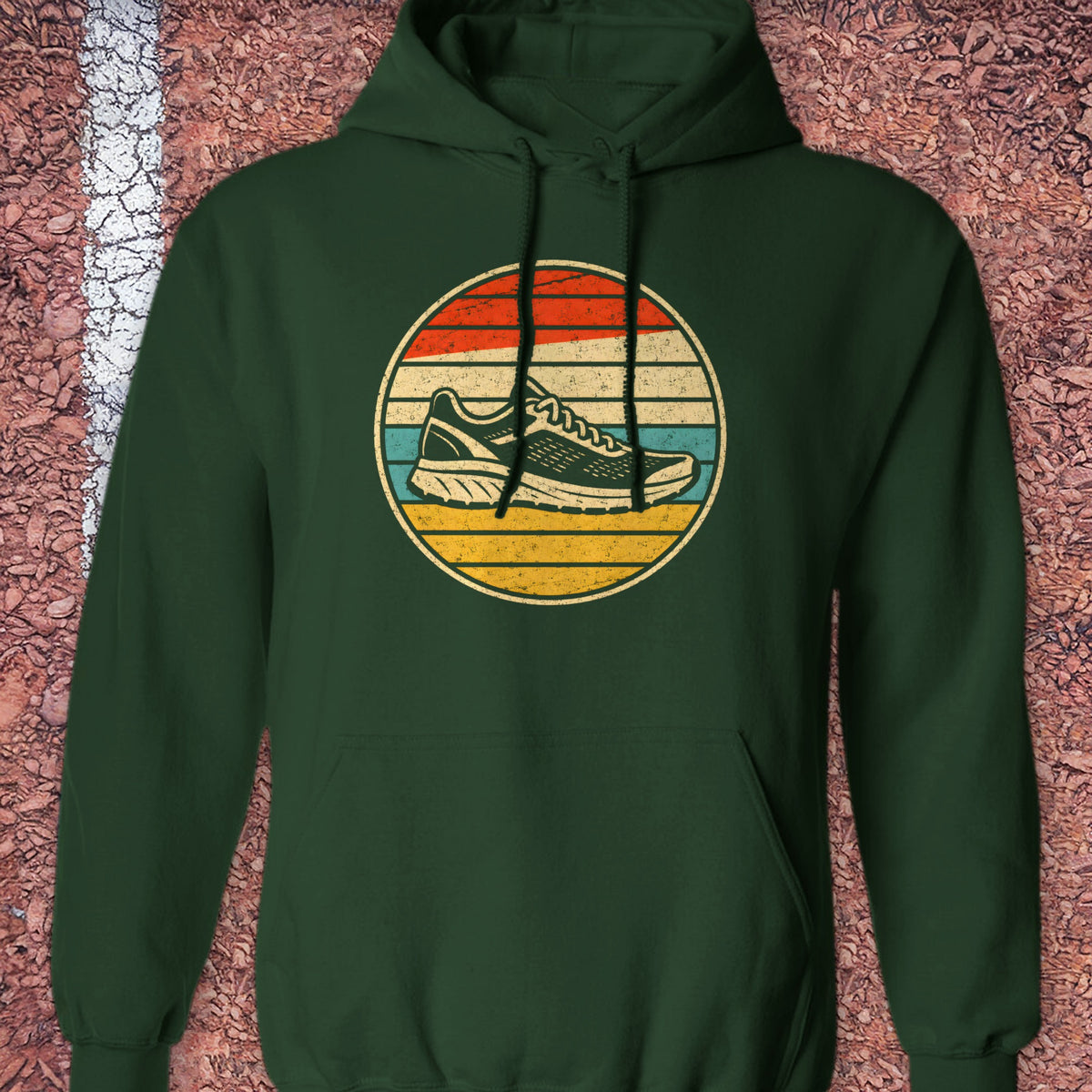 Retro Sunset Shoe Hoodie - Forest Green