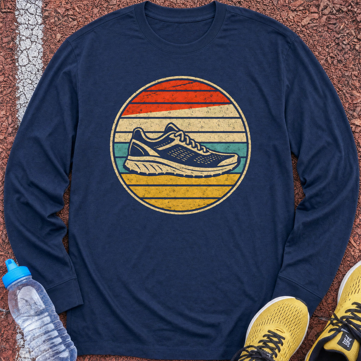 Retro Sunset Shoe Long Sleeve - Navy