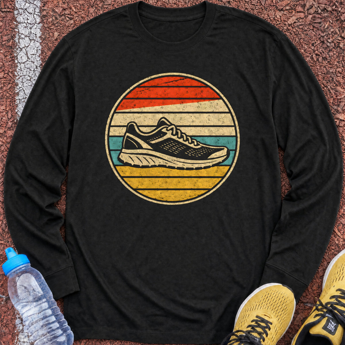 Retro Sunset Shoe Long Sleeve - Black