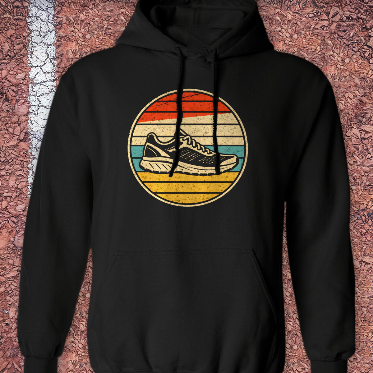 Retro Sunset Shoe Hoodie - Black