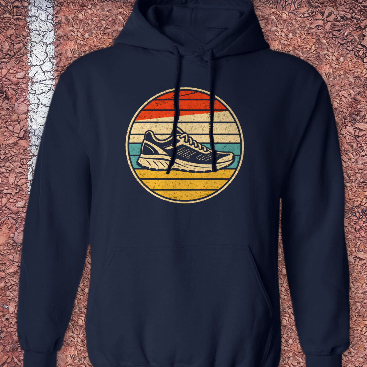 Retro Sunset Shoe Hoodie - Navy