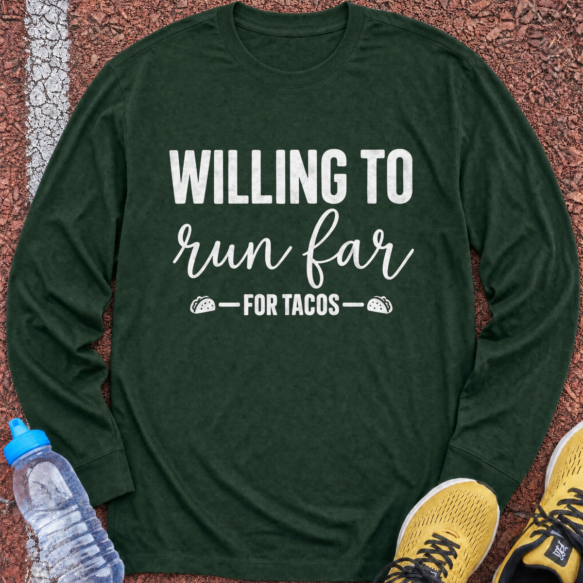Run Far for Tacos Long Sleeve - Forest Green