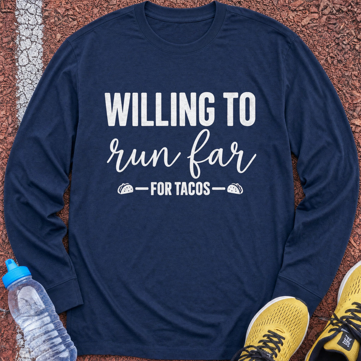 Run Far for Tacos Long Sleeve - Navy